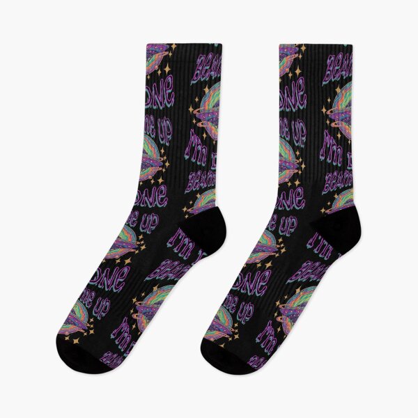 Item preview, Psychedelic Flying Saucer UFO - Beam Me Up, I'm Done designed and sold by Shy Fractal Designs.