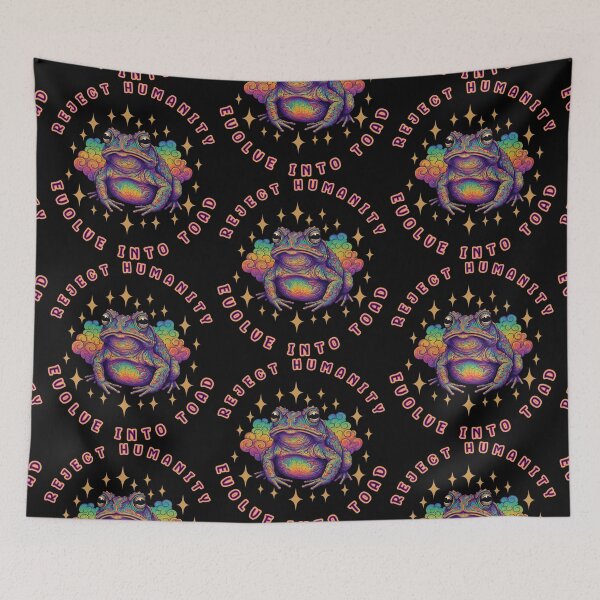 Item preview, Psychedelic Toad - Reject Humanity, Evolve Into Toad designed and sold by Shy Fractal Designs.