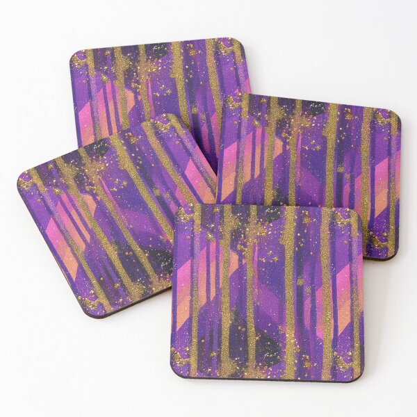 Item preview, Amethyst Gold Crystal Stripe Pattern designed and sold by bubblegoth.