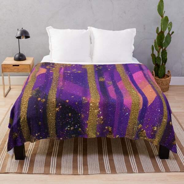 Item preview, Amethyst Gold Crystal Stripe Pattern designed and sold by bubblegoth.