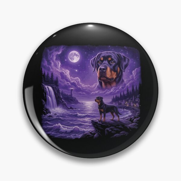 Item preview, Rottweiler Howling to The Moon Vintage 90s Retro Animal Dog designed and sold by BOUCHERIT amine.