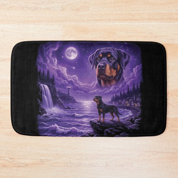 Item preview, Rottweiler Howling to The Moon Vintage 90s Retro Animal Dog designed and sold by BOUCHERIT amine.