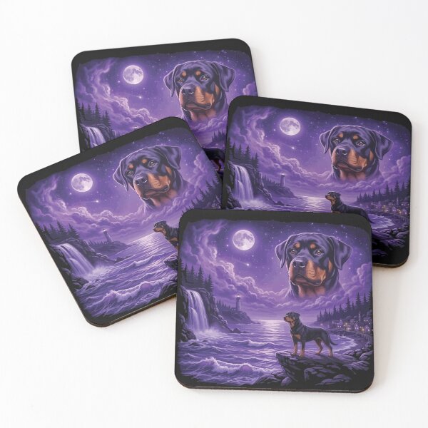 Item preview, Rottweiler Howling to The Moon Vintage 90s Retro Animal Dog designed and sold by BOUCHERIT amine.