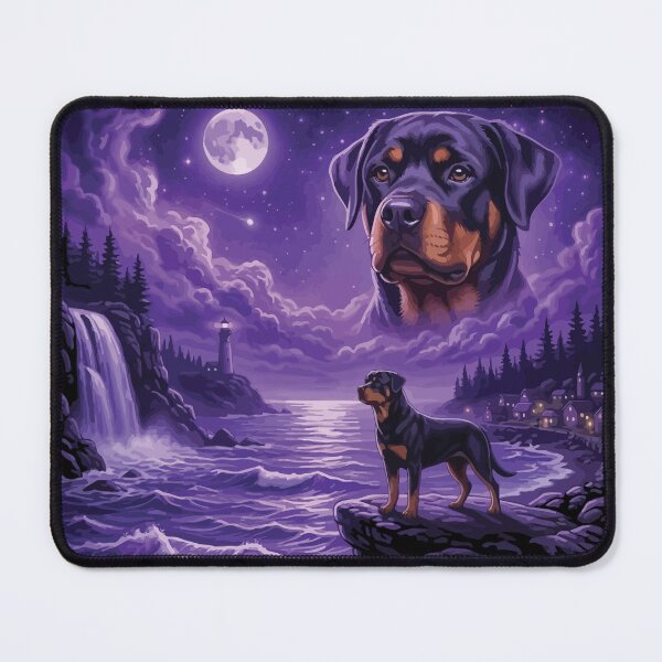Item preview, Rottweiler Howling to The Moon Vintage 90s Retro Animal Dog designed and sold by BOUCHERIT amine.