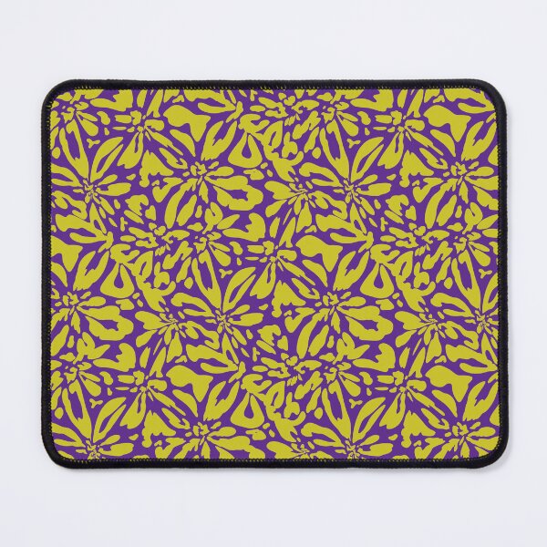 Item preview, Warped Garden Florals Abstract Pattern_YellowPurple designed and sold by YaldiDesign.