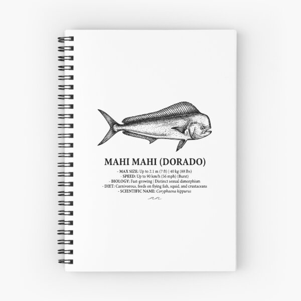 Item preview, Mahi Mahi Dorado Retro Fish Infographic Art designed and sold by MotionBanana Art.