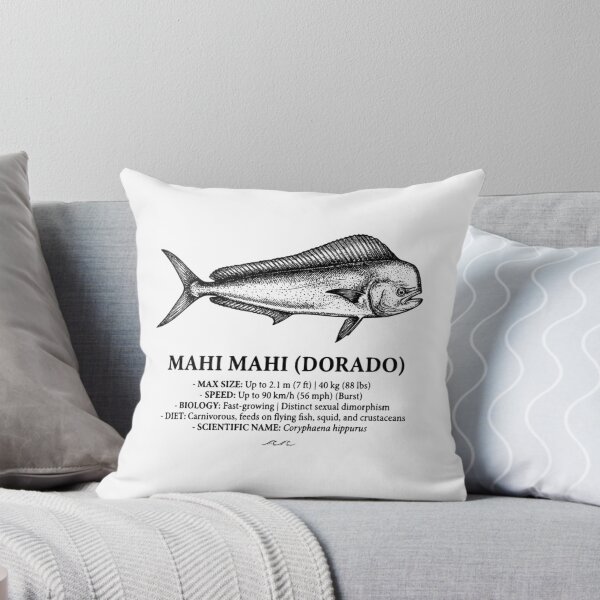 Item preview, Mahi Mahi Dorado Retro Fish Infographic Art designed and sold by MotionBanana Art.