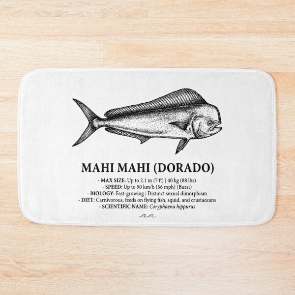 Item preview, Mahi Mahi Dorado Retro Fish Infographic Art designed and sold by MotionBanana Art.