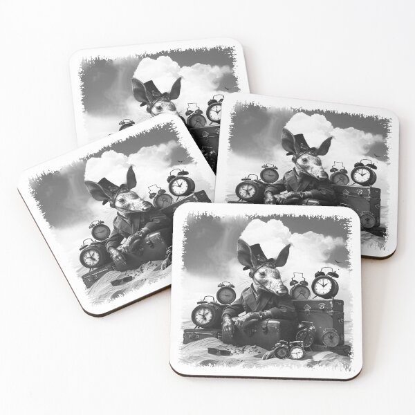 Item preview, Steampunk Mouse with Clocks Surreal Victorian Black and White Art designed and sold by inkoutninja.