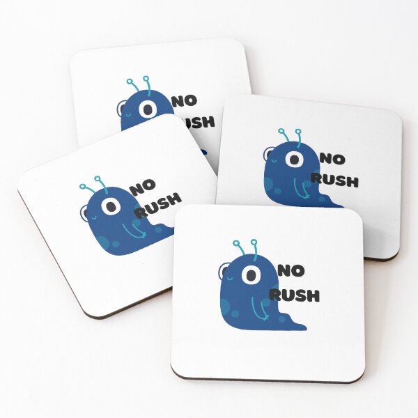 Item preview, No Rush - Cute Blue Slug Slow Living Art designed and sold by RohiMade.