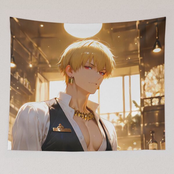 Item preview, Gilgamesh Fate Stay Night Anime Golden Café Ambience designed and sold by TanglenRabbit.