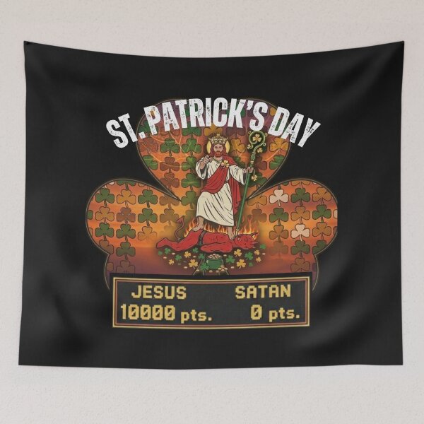 Item preview, St. Patrick's Day | Clover Leaf | Jesus 10000 Satan 0 designed and sold by UnboundFull.