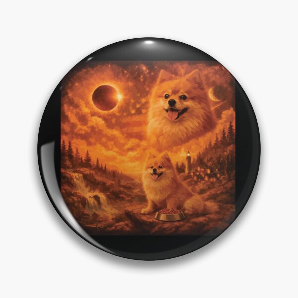 Item preview, Pomeranian Dog Howling to The Moon Vintage 90s Retro Animal Dog designed and sold by BOUCHERIT amine.