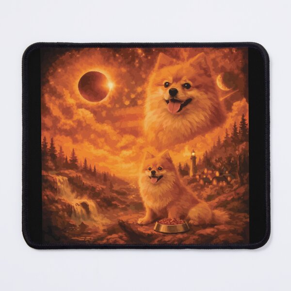 Item preview, Pomeranian Dog Howling to The Moon Vintage 90s Retro Animal Dog designed and sold by BOUCHERIT amine.