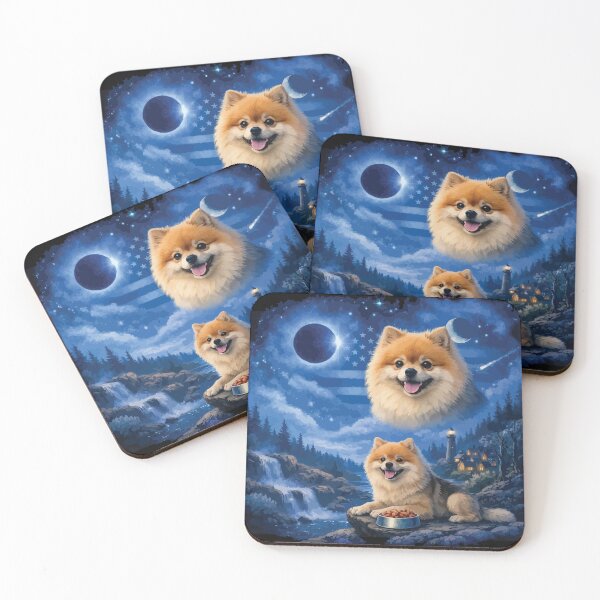 Item preview, Pomeranian Dog Howling to The Moon Vintage 90s Retro Animal Dog designed and sold by BOUCHERIT amine.