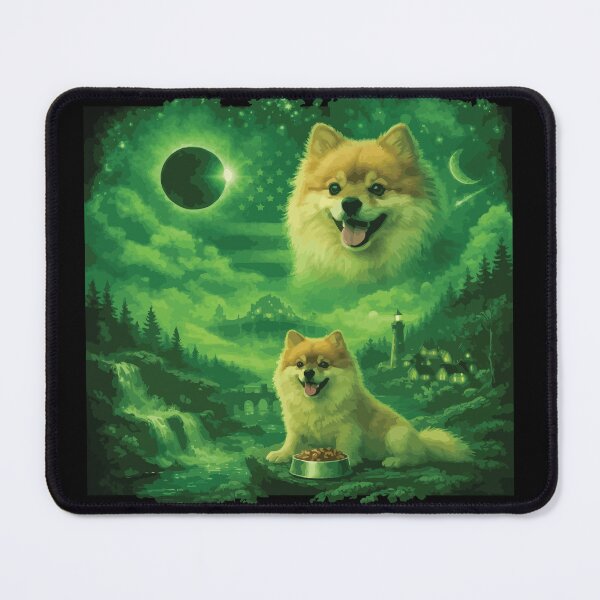 Item preview, Pomeranian Dog Howling to The Moon Vintage 90s Retro Animal Dog designed and sold by BOUCHERIT amine.