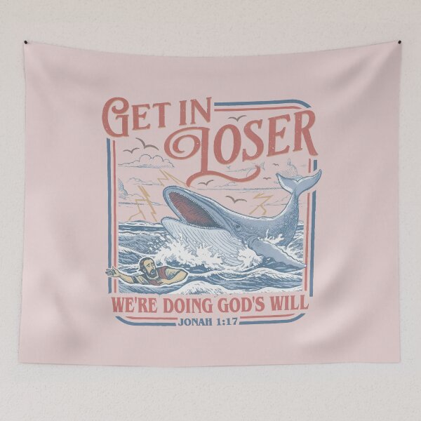 Item preview, Get in Loser We're Doing God's Will Funny Christian, Jonah and the Whale Bible Verse designed and sold by Joneneee.