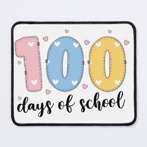 Item preview, Pastel 100 Days of School | Cute Hand-Drawn Heart & Stitching Graphic designed and sold by pixelspaperslab.