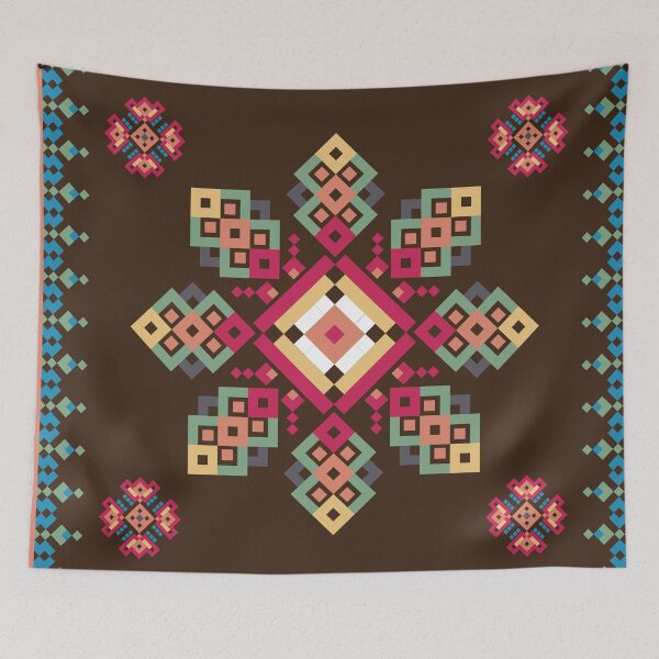 Item preview, Ethnic Geometric Textile Pattern with Symmetrical Motifs designed and sold by PowerAntShop.