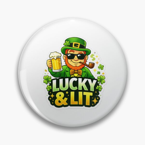 Item preview, Lucky and Lit Funny St Patricks Day Leprechaun Drinking Design designed and sold by MoodPawsCo.