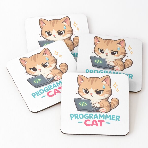 Item preview, Programmer Cat Cute Kawaii Coding Humor Art designed and sold by jgvisualarts.