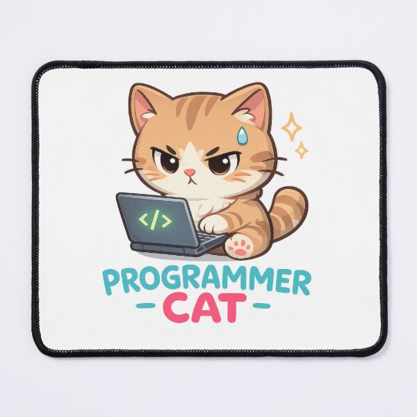 Item preview, Programmer Cat Cute Kawaii Coding Humor Art designed and sold by jgvisualarts.