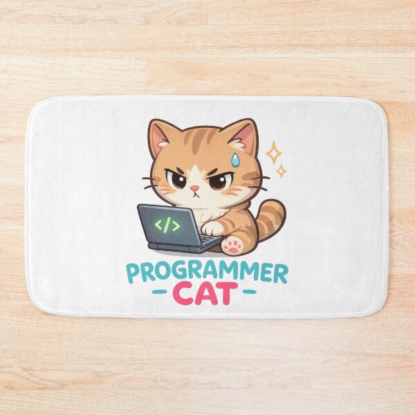 Item preview, Programmer Cat Cute Kawaii Coding Humor Art designed and sold by jgvisualarts.