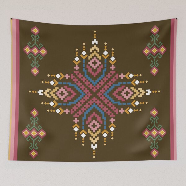 Item preview, Ornate Folk Embroidery Style Geometric Pattern designed and sold by PowerAntShop.
