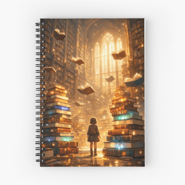 Item preview, Magical Library of Floating Books Poster designed and sold by SEIMEI2025.