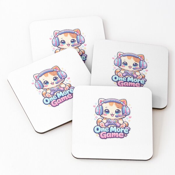 Item preview, Cute Kawaii Gamer Cat One More Game Design designed and sold by Bestmayu.