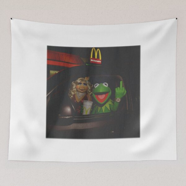 Item preview, Kermit Frog Miss Piggy Fast Food Car, Retro Rebel Attitude, Funny Dark Humor, Puppet Meme Casual designed and sold by Joneneee.
