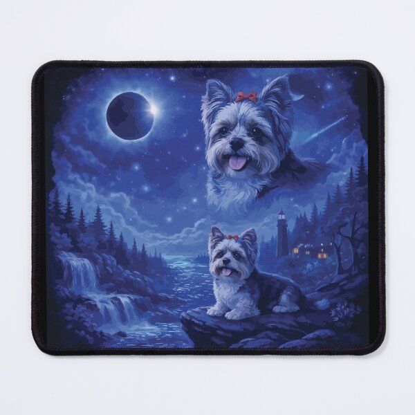 Item preview, Yorkshire Terrier Howling to The Moon Vintage 90s Retro Yorkie Dog designed and sold by BOUCHERIT amine.