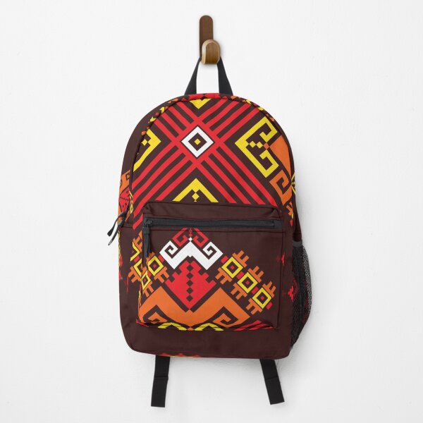 Item preview, Traditional Folk Geometric Pattern in Red and Brown designed and sold by PowerAntShop.