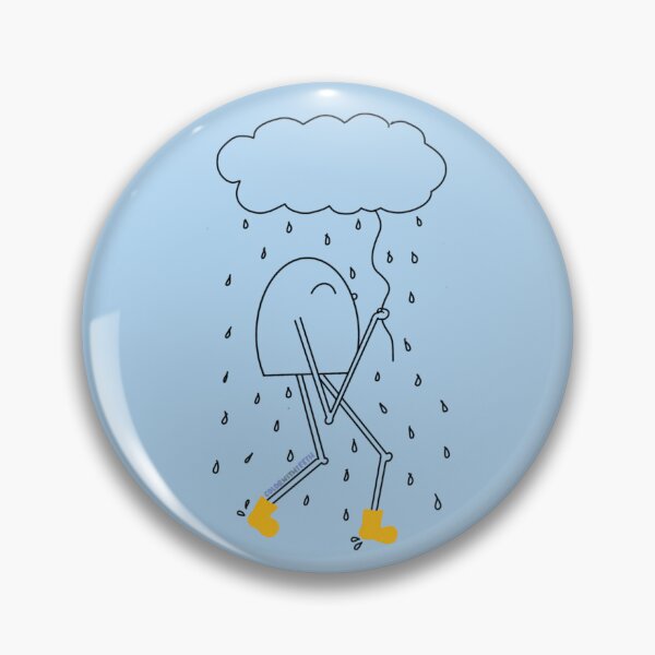 Item preview, Personal Rain Cloud - Quirky Sticker/Pin designed and sold by colorwithteeth.