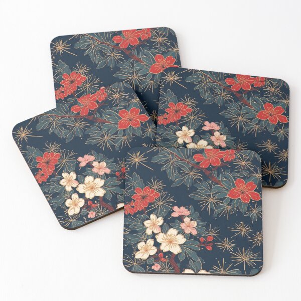 Item preview, Midnight Bloom: Gilded Japanese Floral Tapestry designed and sold by Jimakmo.