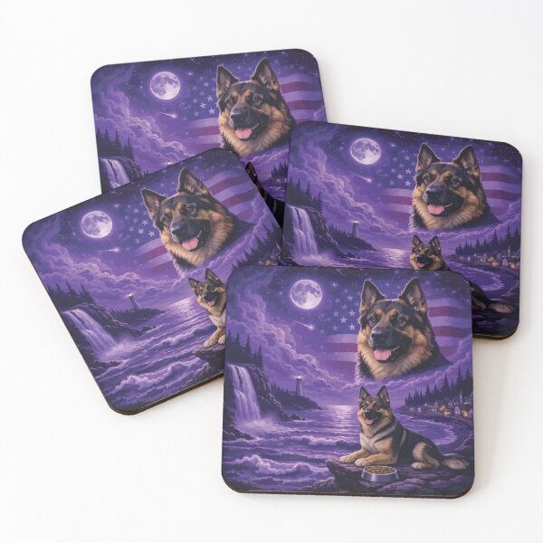 Item preview, German Shepherd Dog Howling to The Moon Vintage 90s Retro Animal Dog designed and sold by BOUCHERIT amine.