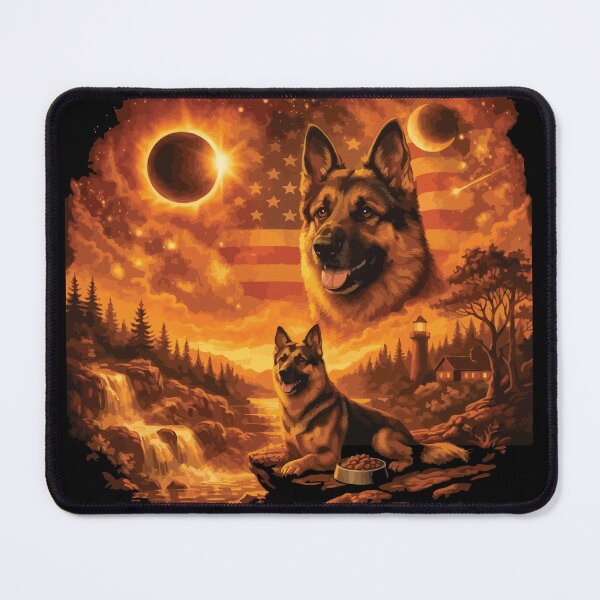 Item preview, German Shepherd Dog Howling to The Moon Vintage 90s Retro Animal Dog designed and sold by BOUCHERIT amine.