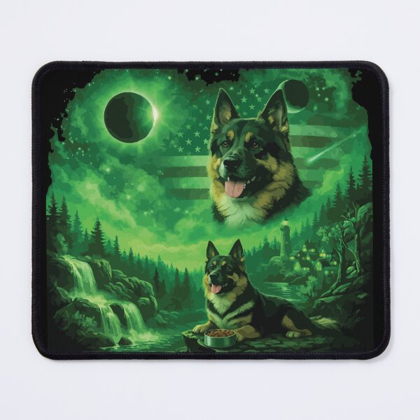 Item preview, German Shepherd Dog Howling to The Moon Vintage 90s Retro Animal Dog designed and sold by BOUCHERIT amine.