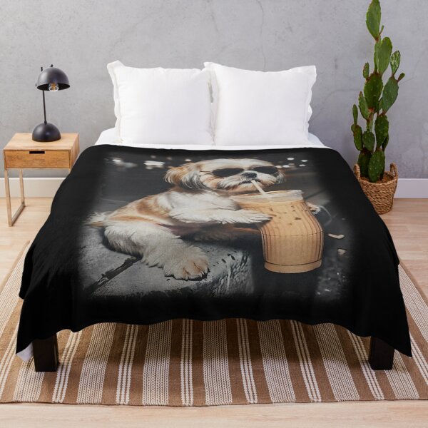 Item preview, Shih Tzu Drinking Iced Coffee, Dog Owner Gift, Funny Animal Meme designed and sold by Joneneee.
