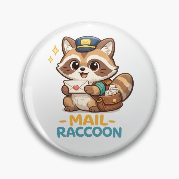 Item preview, Mail Raccoon Cute Kawaii Postal Animal Art designed and sold by jgvisualarts.