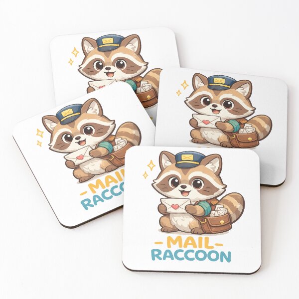 Item preview, Mail Raccoon Cute Kawaii Postal Animal Art designed and sold by jgvisualarts.