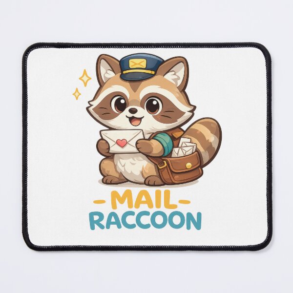 Item preview, Mail Raccoon Cute Kawaii Postal Animal Art designed and sold by jgvisualarts.