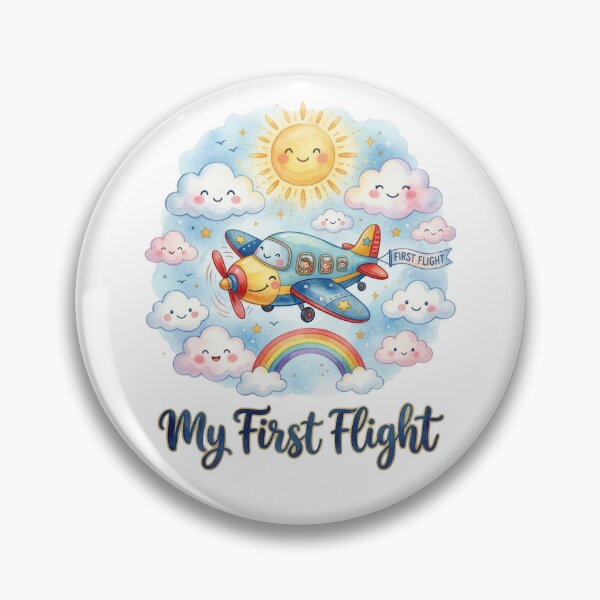 Item preview, My First Flight – Cute Baby Travel Airplane Illustration designed and sold by MiniMilestones.