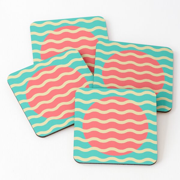 Item preview, Tropical Punch Classy Mid Century Sun and Waves Pattern designed and sold by nineFlorals.