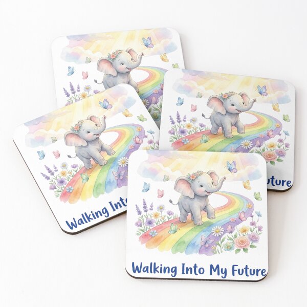 Item preview, Walking Into My Future – Cute Baby Milestone Elephant Illustration designed and sold by MiniMilestones.