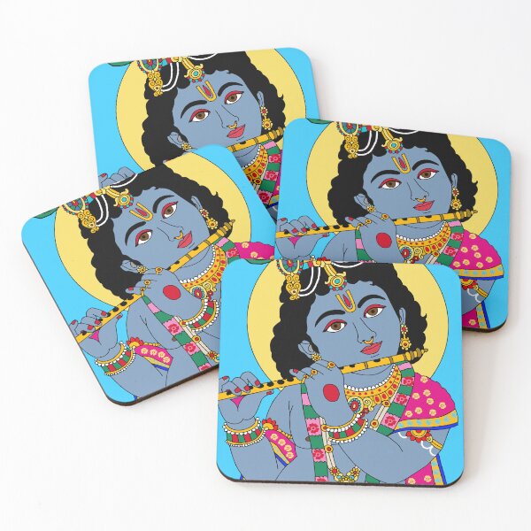 Item preview, Lord Krishna Divine Art – Flute Playing Hindu God Illustration designed and sold by Harshit_Digital_Arts.