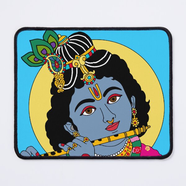 Item preview, Lord Krishna Divine Art – Flute Playing Hindu God Illustration designed and sold by Harshit_Digital_Arts.
