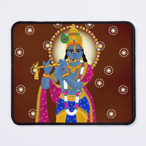 Item preview, Krishna Spiritual Illustration – Hindu Mythology Inspired Design designed and sold by Harshit_Digital_Arts.