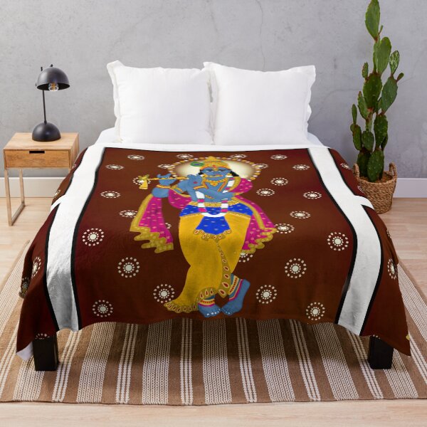 Item preview, Krishna Spiritual Illustration – Hindu Mythology Inspired Design designed and sold by Harshit_Digital_Arts.