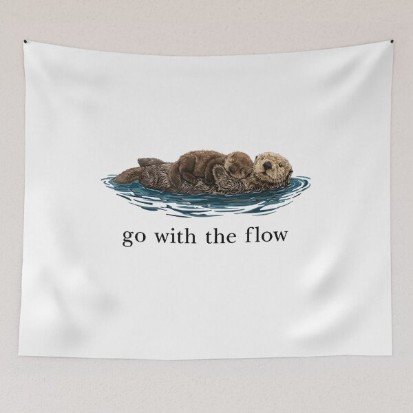 Item preview, Go With The Flow Cute Otter Floating Water designed and sold by margamPagenberg.